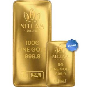Bundling Nellava Bullion Gold Bar 100g + 5g Gold