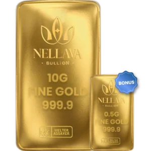 Bundling Nellava Bullion Gold Bar 10g + 0.5g Gold