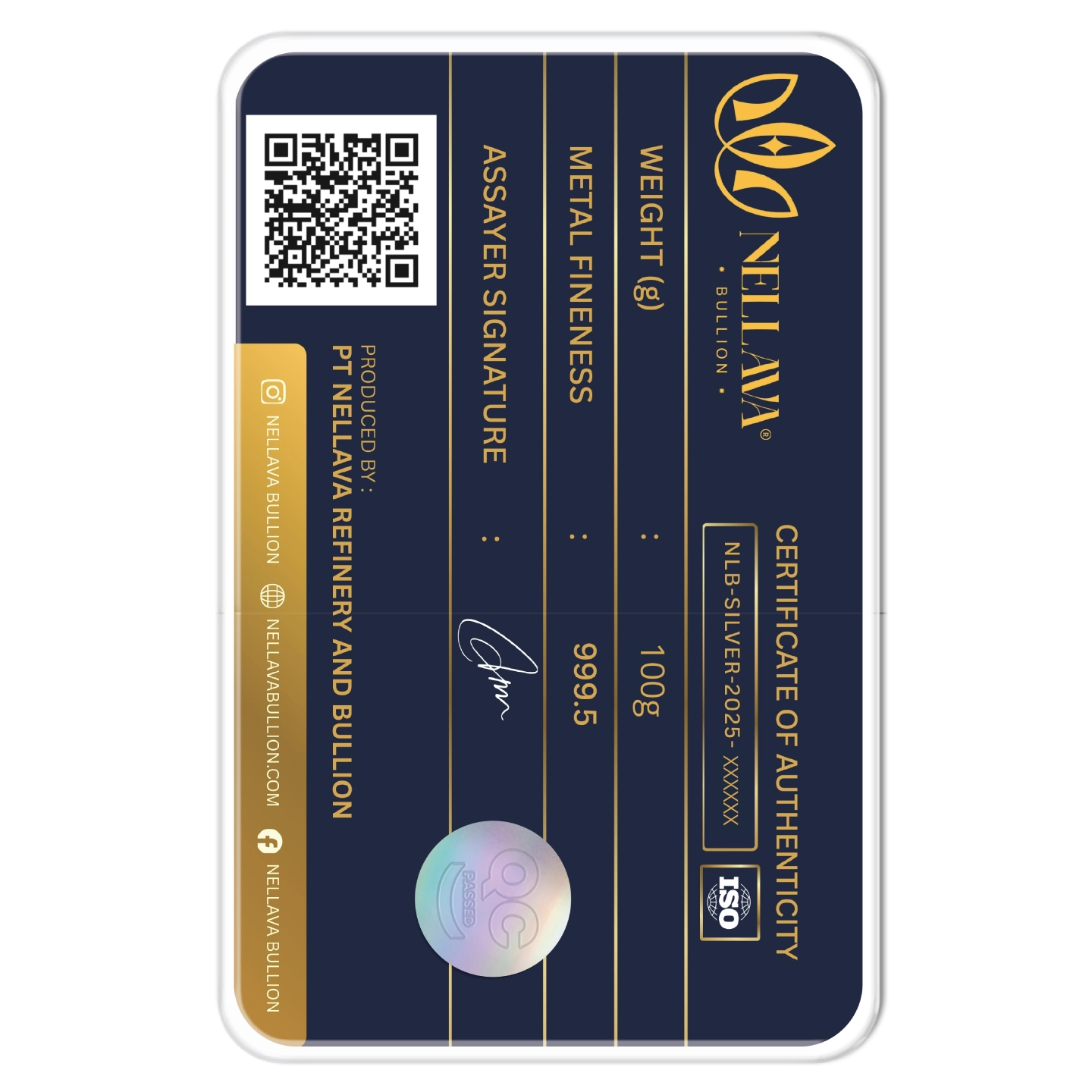 Bundling Nellava Bullion Silver Bar 100g + 5g Silver - Image 2