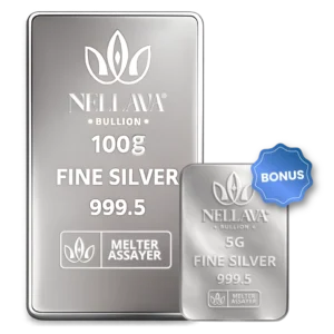Bundling Nellava Bullion Silver Bar 100g + 5g Silver