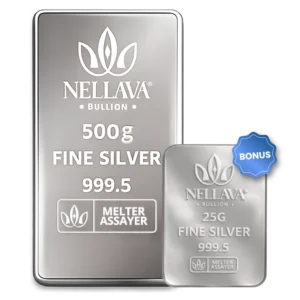 Bundling Nellava Bullion Silver Bar 500g + 25g Silver
